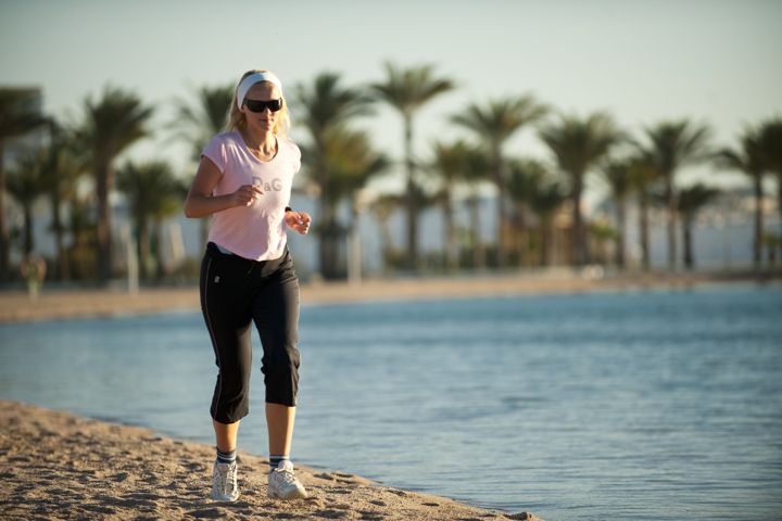 The Grand Hotel, Hurghada - jogging on the beach